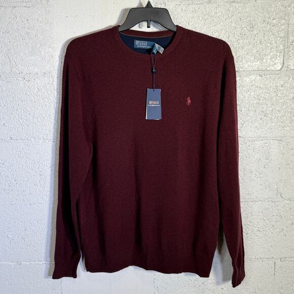 Polo Ralph Lauren Wool Regular Fit Crewneck Sweater Wine XXLNWT $198